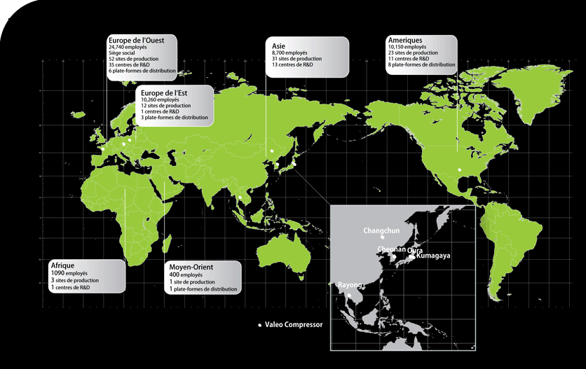 Valeo dans le monde