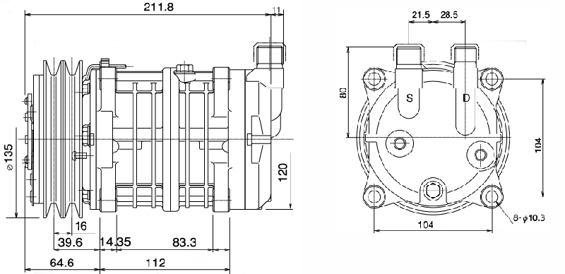 TM13, TM15, TM16 Technical Drawings 